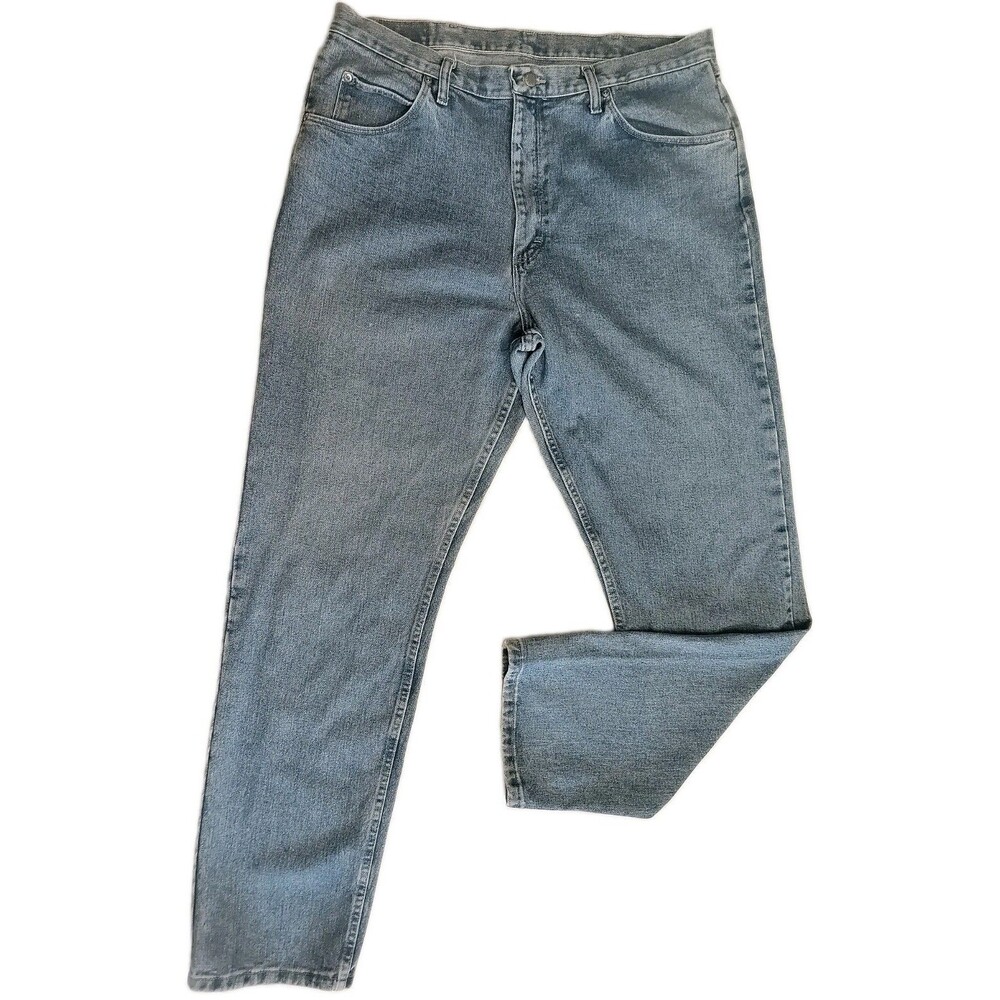Wrangler Premium Quality Men's Dark Wash Comfort Denim Straight Jeans Size 38X34